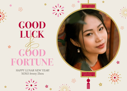 5x7 Greeting Card, Matte, Blank Envelope with Lit From Within New Year design