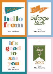 5x7 Greeting Card, Glossy, Blank Envelope with Say Hey Student design