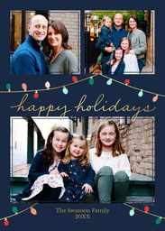 5x7 Greeting Card, Glossy, Blank Envelope with Happy Holiday Lights Collage design