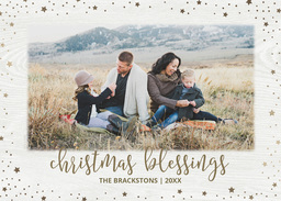 5x7 Greeting Card, Glossy, Blank Envelope with Weathered Wood Blessings design