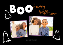 5x7 Greeting Card, Glossy, Blank Envelope with BIG BOO design