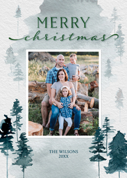 5x7 Greeting Card, Glossy, Blank Envelope with Winter Christmas design