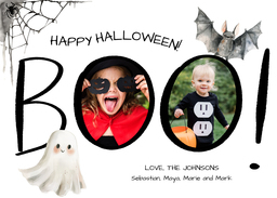 5x7 Greeting Card, Glossy, Blank Envelope with Creepy & Cute design