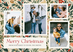 5x7 Greeting Card, Glossy, Blank Envelope with Festive Flourish design