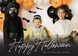 5x7 Greeting Card, Glossy, Blank Envelope with Happy Halloween Script design