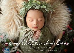 5x7 Greeting Card, Glossy, Blank Envelope with Merry Little Christmas design