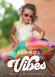 5x7 Greeting Card, Glossy, Blank Envelope with School Vibes design