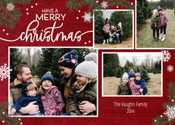 5x7 Greeting Card, Glossy, Blank Envelope with Classical Christmas design