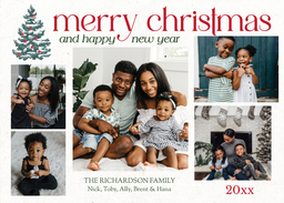 5x7 Greeting Card, Glossy, Blank Envelope with Elegant Christmas Forest design