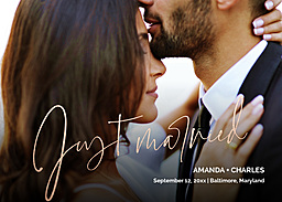 5x7 Greeting Card, Glossy, Blank Envelope with Elegant Matrimony design