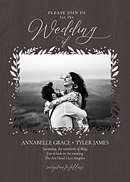 5x7 Greeting Card, Glossy, Blank Envelope with Evergreen Frame design