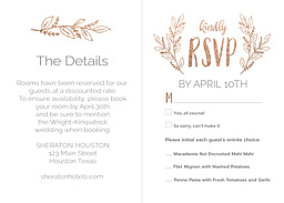 5x7 Greeting Card, Glossy, Blank Envelope with Fancy Floral RSVP design