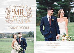 5x7 Greeting Card, Glossy, Blank Envelope with Fancy Laurel design