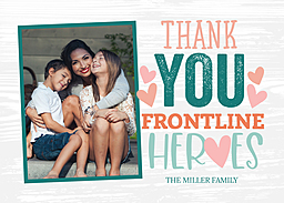 5x7 Greeting Card, Glossy, Blank Envelope with Frontline Heroes design