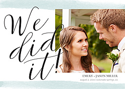 5x7 Greeting Card, Glossy, Blank Envelope with We Did It! design