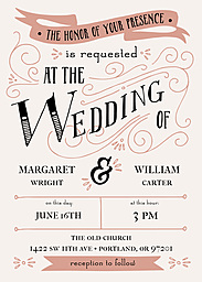 5x7 Greeting Card, Glossy, Blank Envelope with 19th Century Nuptials Invitation design