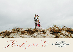 5x7 Greeting Card, Matte, Blank Envelope with Marvelous Matrimony Thank You design