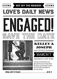 5x7 Greeting Card, Matte, Blank Envelope with The Wedding Times Save The Date design