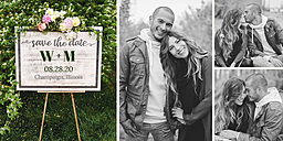 4x8 Greeting Card, Matte, Blank Envelope with Rustic Signage Save the Date design