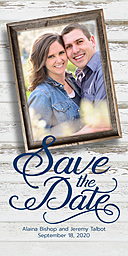 4x8 Greeting Card, Matte, Blank Envelope with Rustic Weathered Wood Save the Date design