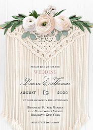 5x7 Greeting Card, Glossy, Blank Envelope with Bohemian Love Invitation design