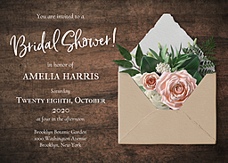 5x7 Greeting Card, Glossy, Blank Envelope with Delicate Shower design