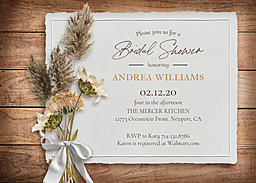 5x7 Greeting Card, Glossy, Blank Envelope with Forever Pampas Bridal Shower design