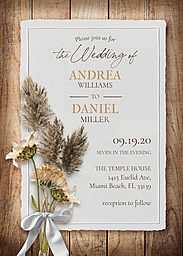 5x7 Greeting Card, Glossy, Blank Envelope with Forever Pampas Invitation design