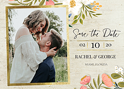 5x7 Greeting Card, Matte, Blank Envelope with Peonies in Love Save the Date design