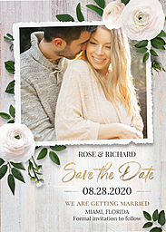 5x7 Greeting Card, Matte, Blank Envelope with Spring Garden Save the Date design