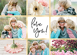 5x7 Greeting Card, Glossy, Blank Envelope with Love You! Photos design