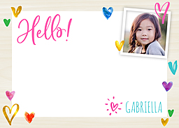 5x7 Cardstock, Blank Envelope with Rainbow Hello design