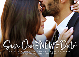 5x7 Greeting Card, Matte, Blank Envelope with Save Our New Date design