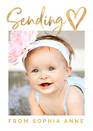 5x7 Greeting Card, Glossy, Blank Envelope with Sending Love design