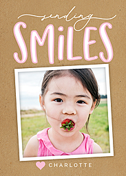 5x7 Greeting Card, Glossy, Blank Envelope with Sending Smiles design