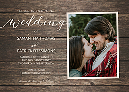 5x7 Greeting Card, Glossy, Blank Envelope with Barn Wood design