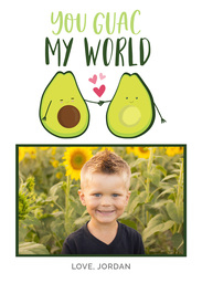 5x7 Greeting Card, Matte, Blank Envelope with Avocado Love design