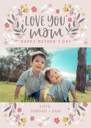 5x7 Cardstock, Blank Envelope with Botanical Beauty design