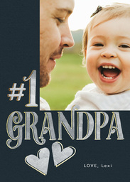 5x7 Greeting Card, Glossy, Blank Envelope with Chalkboard Hearts design