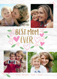 5x7 Cardstock, Blank Envelope with Floral Laurel design