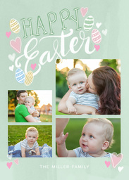 5x7 Greeting Card, Glossy, Blank Envelope with Handmade Easter design