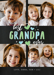 5x7 Greeting Card, Glossy, Blank Envelope with Hearts And Stars design