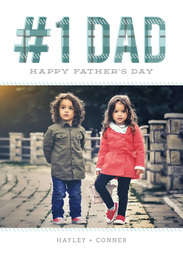 5x7 Greeting Card, Glossy, Blank Envelope with Plaid Dad design