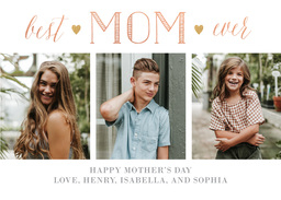 5x7 Cardstock, Blank Envelope with Best Mom Ever Stripes design