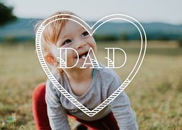 5x7 Greeting Card, Glossy, Blank Envelope with Dad's Good Looks design