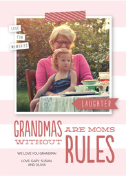 5x7 Cardstock, Blank Envelope with Grandma's Rules design