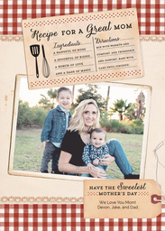 5x7 Cardstock, Blank Envelope with Retro Recipe design