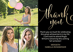 5x7 Greeting Card, Glossy, Blank Envelope with Journey Begins Thank You design