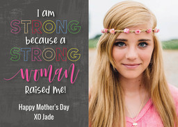 5x7 Cardstock, Blank Envelope with Strong Mother's Day design