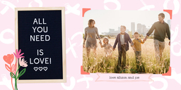 4x8 Cardstock, Blank Envelope with All You Need Is Love Hand Drawn design